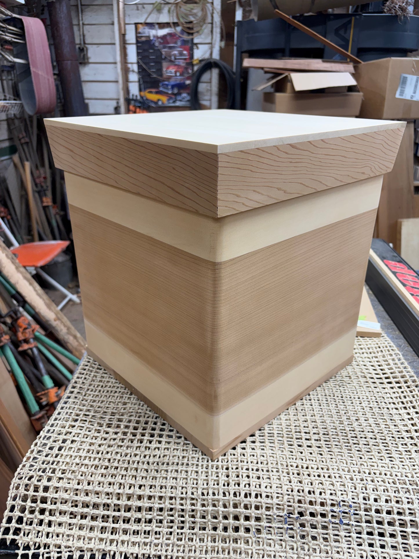 Laminated 13" Red and Yellow Cedar Bentwood Box