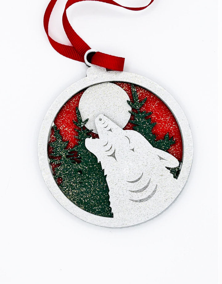 Coast Salish Wolf Ornament