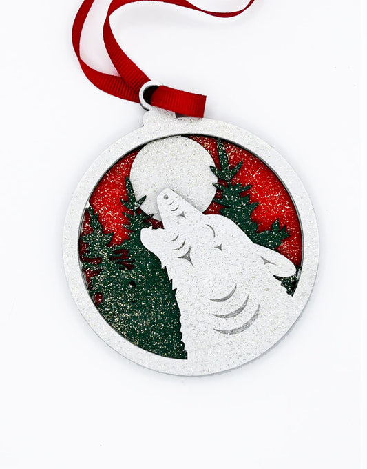 Coast Salish Wolf Ornament