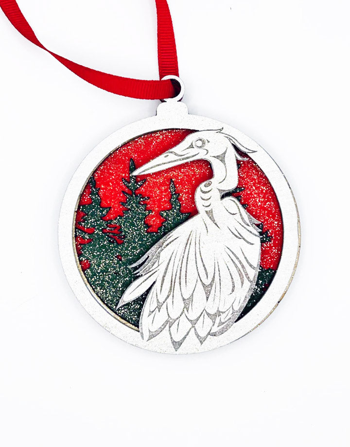 Coast Salish Great Blue Heron Ornament